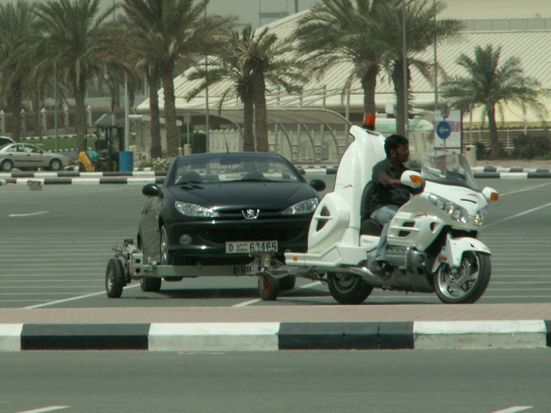 Honda goldwing pulling car #3
