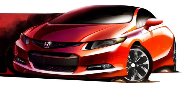 civic concept sketch 630 Honda Civic Concept to Make World Debut at 2011 North American International Auto Show