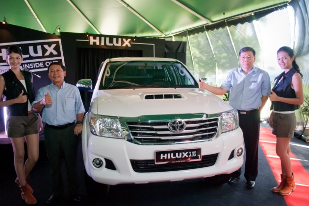 Datuk Ismet Suki (left), President of UMW Toyota Motor with Mr Khong Man Chong, Executive  Director of UMW Toyota Motor during the Hilux Improvement Media Launch in Kota Kinabalu, Sabah