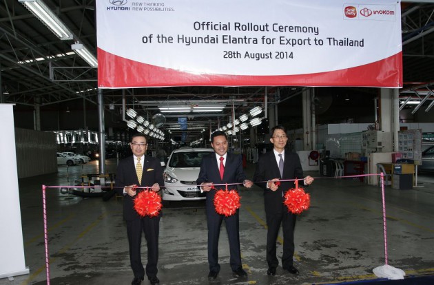 Ribbon Cutting Ceremony - L-R Hideki Yanagisawa, Rizal Jailan, HK Kim