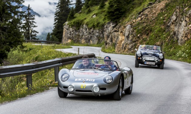 Porsche Museum at Ennstal Classic with eleven rare sportscars  - Mark Webber and Neel Jani in historic Porsche racing cars in Austria