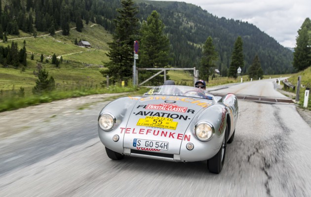 Porsche Museum at Ennstal Classic with eleven rare sportscars  - Mark Webber and Neel Jani in historic Porsche racing cars in Austria